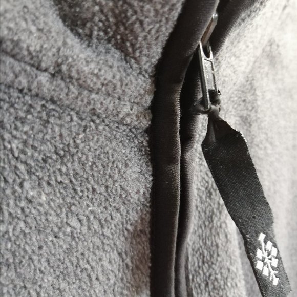 [45] Alpine Tek Black Grey Zip Fleece Jacket Pullover Size M - Picture 3 of 7